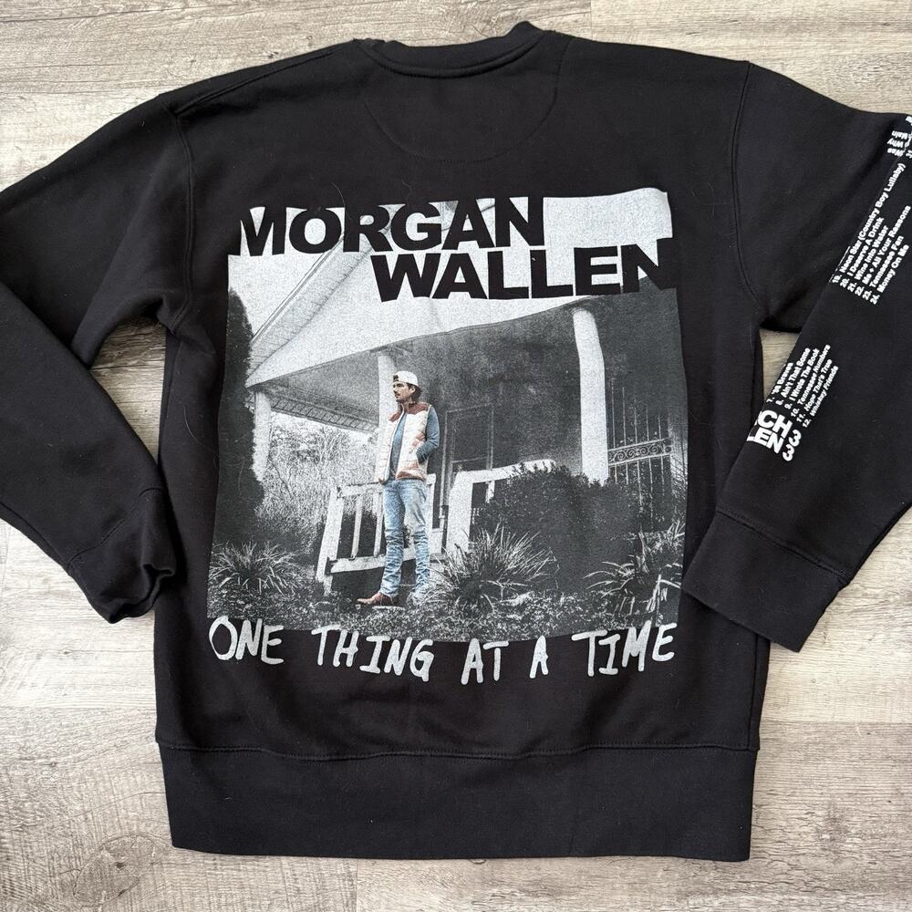 Morgan Wallen One Thing At A Time Concert Tour Crewneck Sweatshirt Black Small